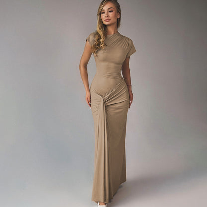 Ruched Split Maxi Dress