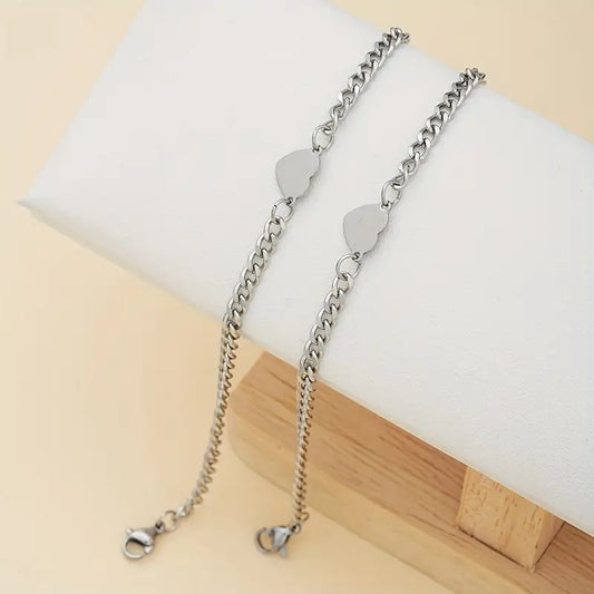 2x Peach Heart Bracelet