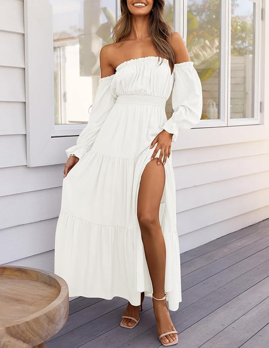 Ruffle Slit Maxi