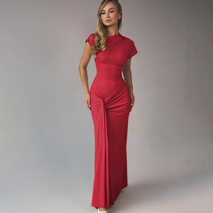 Ruched Split Maxi Dress